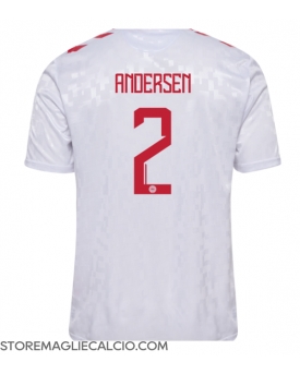 Danimarca Joachim Andersen #2 Maglia Gara Trasferta Repliche Europei 2024